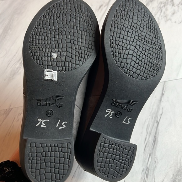 Dansko caymden gray burnished nubuck leather loafer heel shoe size 37 EU - Picture 8 of 11